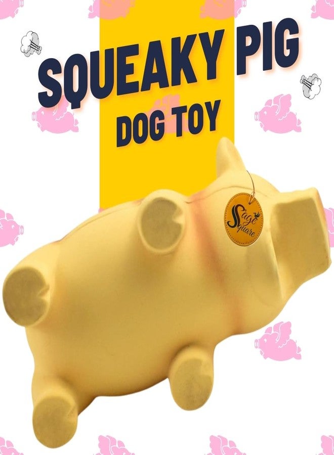 Sage Square Squeaky Rubber Pig Toy for Dogs & Cats: Unleash The Chew Cravings with Loud Squeak, Entertained for Hours, Interactive Rubber Toy, Tugs and Squeezes, Barking Glees, Fun with Pig - Image 3